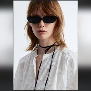 & Other Stories White Floral Applique Blouse